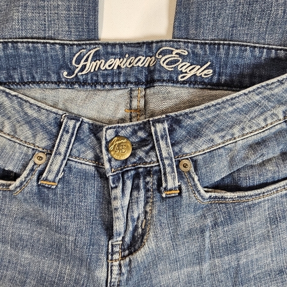American Eagle Jeans Womens‎ 0 Regular Faded Skinny Two Tone Pocket 90s Low Rise - Picture 6 of 10